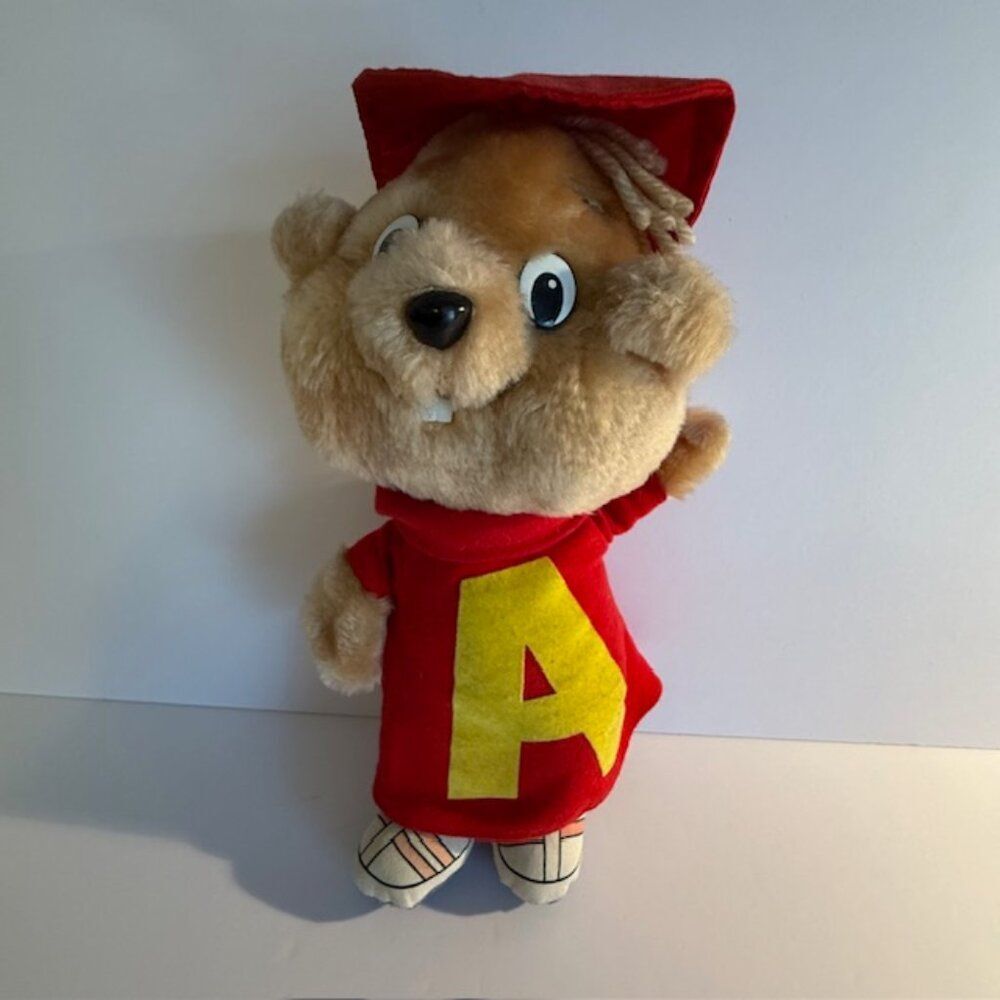 RARE The Chipmunks Alvin 11" Vintage 80s Ideal Dressable Stuffed Plush Toy 1983